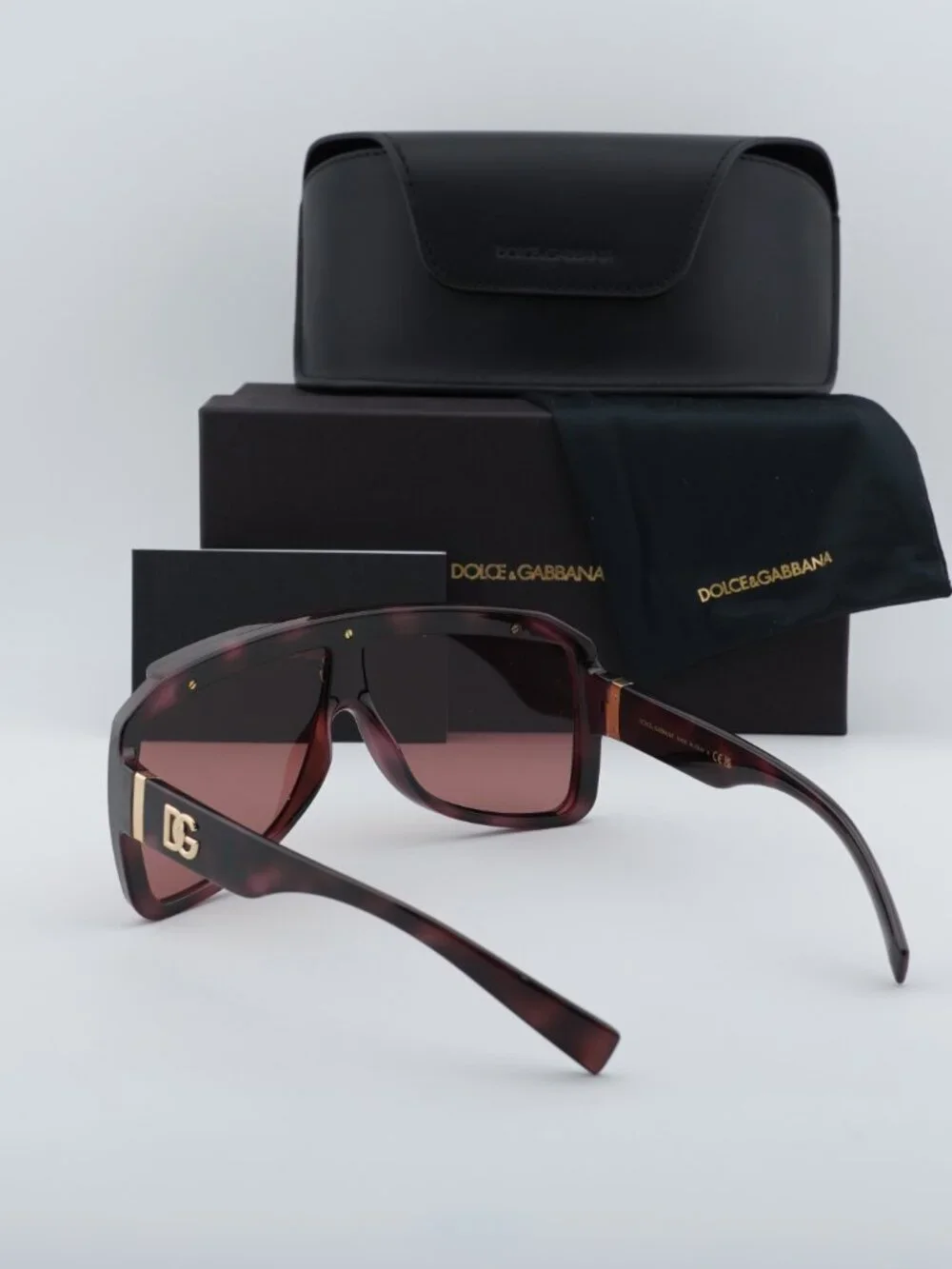 Dolce & Gabbana DG6205 347669 Square Sunglasses - Havana/Dark Violet